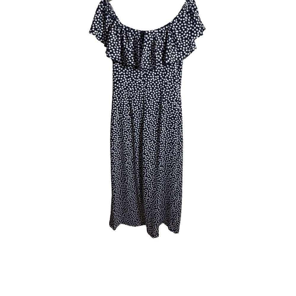 Betsey Johnson Navy and White Off-Shoulder‎ Jumpsuit - Picture 8 of 9